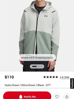 Under Armour Light Gray Hooded Full-Zip Jacket with Black Trim